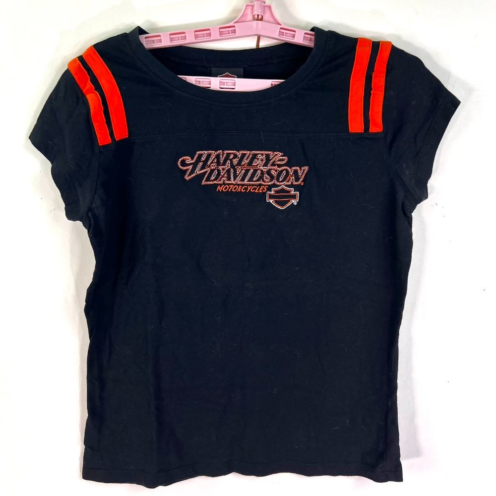Harley-Davidson Roeder's OH Embroidered Top Womens Size L Black